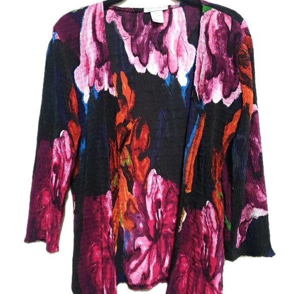 Alberto Makali Artsy Crinkle Cardigan Women’s Sz M - Picture 2 of 5